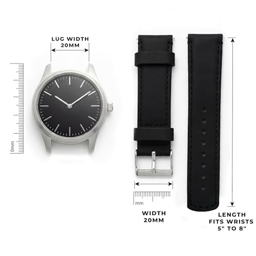 Image of BARTON WATCH BANDS - Top Grain Leather Watch Bands Compatible with Apple Watch Models - 1, 2, 3, 4, 5, 6, 7, 8, 9, 10, SE, Ultra & Ultra 2