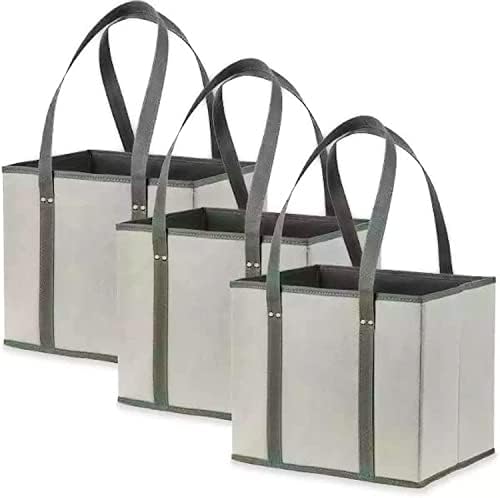 Creative Green Life Reusable Grocery Bags (3 Pack) – Heavy Duty Reusable Shopping Bags