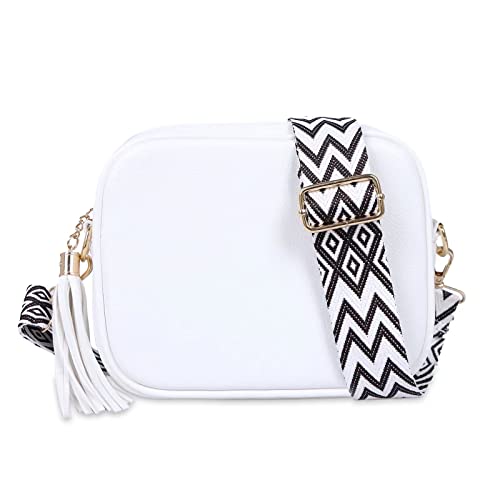 Momogrow Cross Body Bag, Shoulder Bag with Adjustable Wide Strap (white)