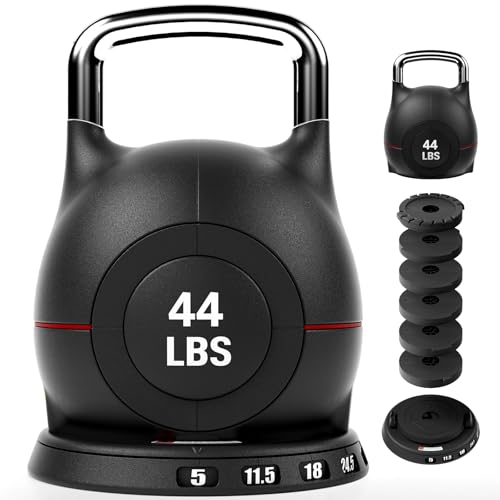 LIFERUN Adjustable Kettlebell Weight Set - 7 Weights from 5