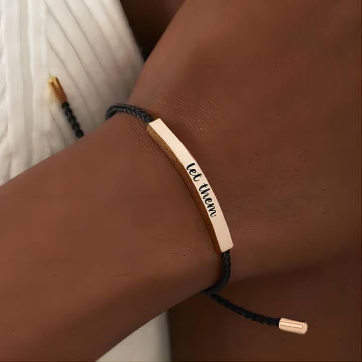 LIU JUN Let Them Bracelet for Women, Adjustable Braided Stainless Steel Engraving Inspirational Let Them Bracelet Gifts Jewelry - Image 3