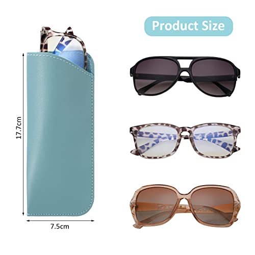 Image of 8 Pack Soft Glasses Case, Eyeglass Case Leather Sunglass Case, Portable Glasses Pouch for Women Men Kid