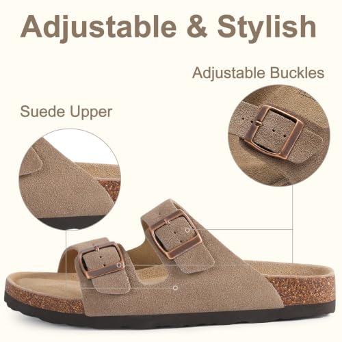 Image of KIDMI Women's Cork Footbed Casual Summer Sandals with Mild Arch Support