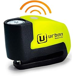 Candado De Freno Para Moto URBAN UR6 Candado Moto Disco Alarma Hi-Tech 120dB ON/OFF, Warning Sensibilidad A+, Remplazable, Pila CR2, Impermeable, Soporte Opcional, Cierre Click, Antirrobo Moto Universal Scooter Bici Eléctrica