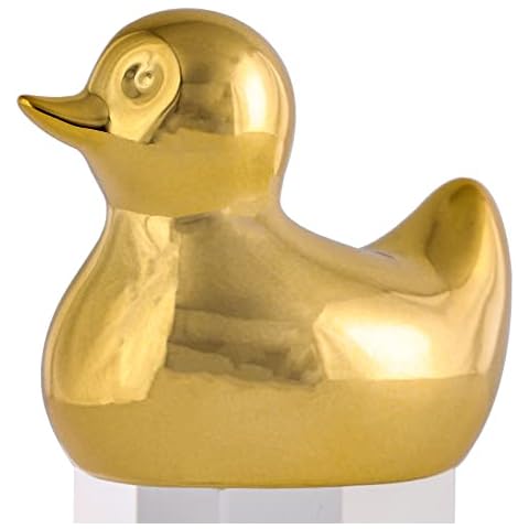 XMGZQ Gold Home Decor,Small Animal Statues Home Decor Modern Style Gold Duck Decorative Ornaments for Living Room, Bedroom, Office Desktop, Cabinets,Shelf,Cute Golden Ceramic Duck Sculptur (E) Cover