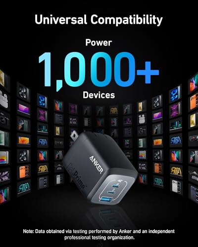 Anker Prime 67W USB C Charger, Anker GaN Wall Charger, 3-Port Compact Fast PPS Charger, For MacBook Pro/Air, Pixelbook, iPad Pro, iPhone 17/16/Pro, Galaxy S23/S22, Note20, Pixel, Apple Watch, and More image 6