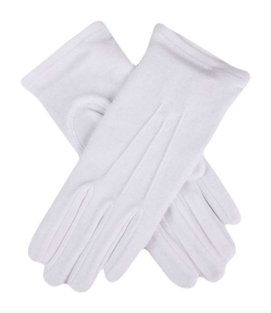 Dents Women's White Three-Point Cotton Gloves - / Xl