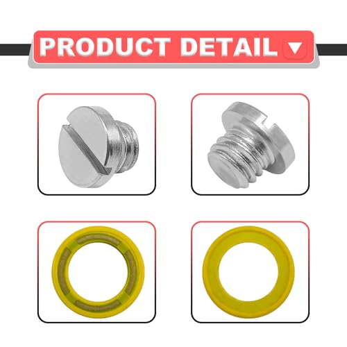 Image of 2 PCS Marine Magnetic Gearcase Drain Plug Compatible with Mercury Mercruiser Bravo Alpha1Gen2 Non-Magnetic Gearcase Screw & Gasket Replace 10-79953Q04 10-79953Q2 10-79953A2 18-2244
