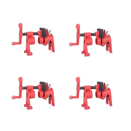 NEWFUN 4 Pcs Rohr-Schraubzwinge rohrzwingen 3/4 zoll Rohrklemmen Schraubzwinge Holzklemmen Set Schnellspanner Clamp für Holzbearbeitung Schlauch Rohr Kabel