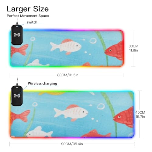 Tapis de souris de jeu étanche protège-bureau poisson mignon - 3