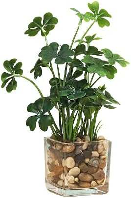 Amazon Fei 鉢植え 造花 観葉植物 フェイクグリーン インテリア おしゃれ グリーン 四つ葉のクローバー デコレーション 枯れない 本物そっくり お祝い ギフト 花器付き 幸運の御守 人工観葉植物 オンライン通販