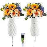 Niuny Vasi Per Cimitero 2pcs Vaso Per Tomba Da Cimitero In Plastica Vaso Funebre Con Picchetto Vasi Funerari Vasos Plastica Per Tomba Decorazione Per Tombe Per Cimiteri e Commemorazioni