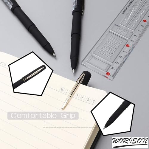 Image of worison Baoke 0.7mm 6pcs Blue and Black Gel pen Ink Roller Ball Pen