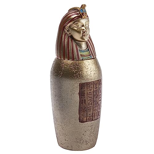 4 canopes égyptiens lachineuse : statuettes décoratives de 21 cm coloris bronze doré