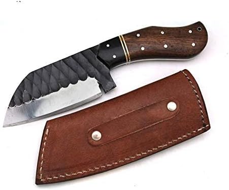 Wild Turkey Handmade Collection Full Tang 1075 High Carbon Steel Fixed Blade Knife w/Leather Sheath (1824)