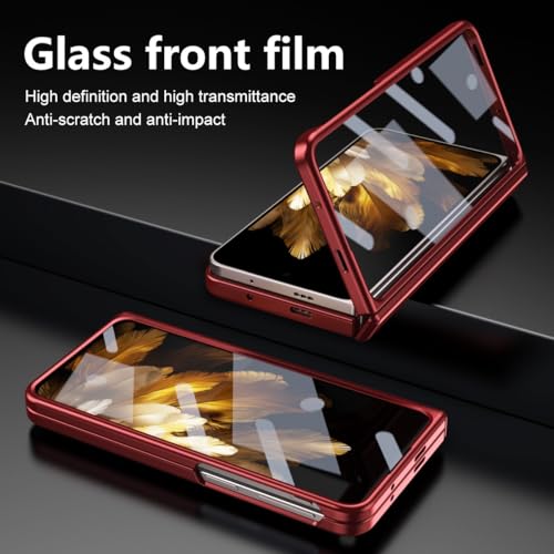 Coque OnePlus Open rigide rouge avec protection charnière et écran premium - 2