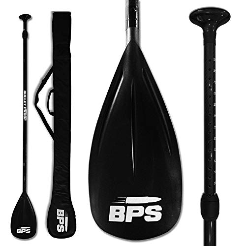 BPS Carbon and Fiberglass Shaft Paddles Koru and Classic Padddles 2-Piece (Carbon Fiber Shaft - Classic Black, 2-Piece SUP Paddle)