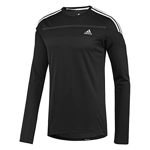 adidas Performance Men's Response Long-Sleeve Tee, Large, Black/White