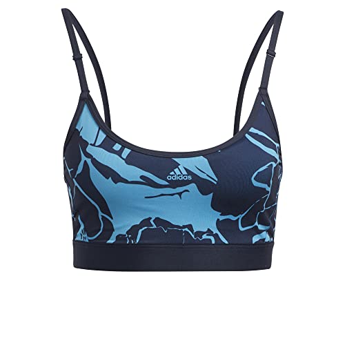 Brassière adidas Light-Support Flower-Print Bleue 2XSC pour Femme