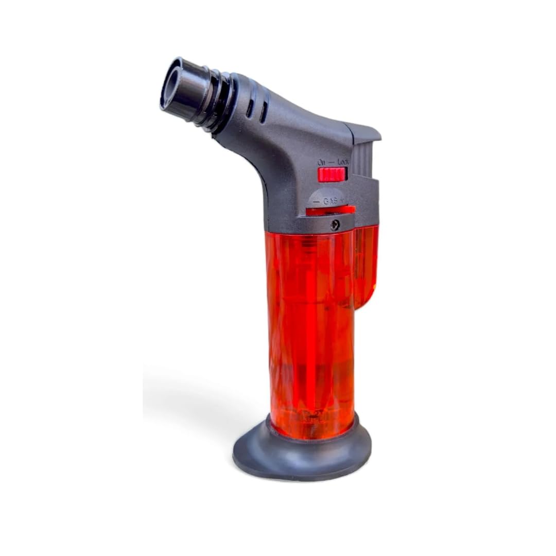 Refillable Plastic Windproof Blow Torch Jet Flame Gas Lighter(Multicolour) (Lighter 1)