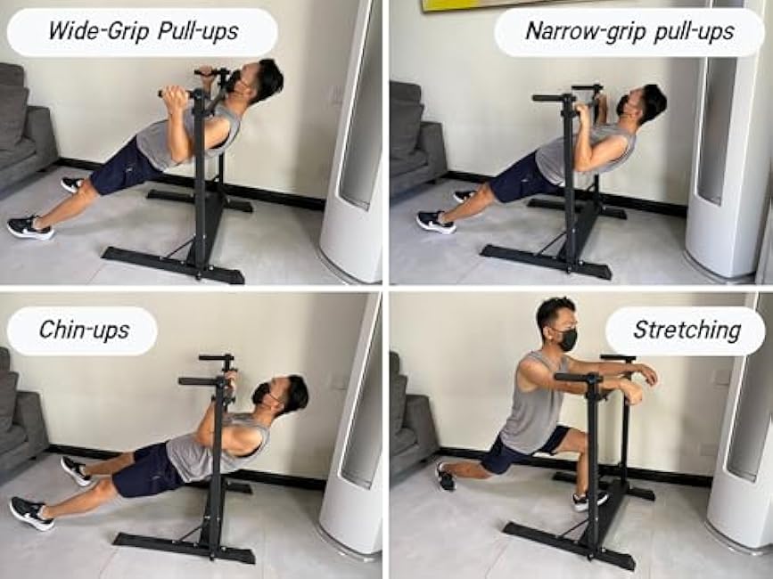 3-in-1 Dip Station, Bulgarian Split Squat & Calf Raise Stand with Heavy Duty Steel Frame | Home Gym Full Body Training Equipment