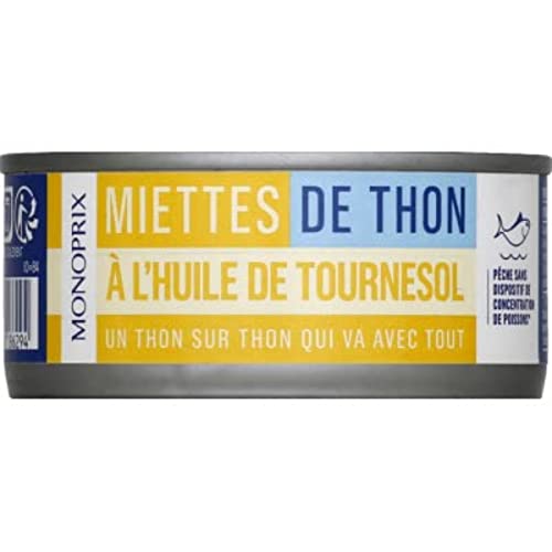 Monoprix Miettes de thon à l'huile de tournesol - La boîte de 104 g net égoutté