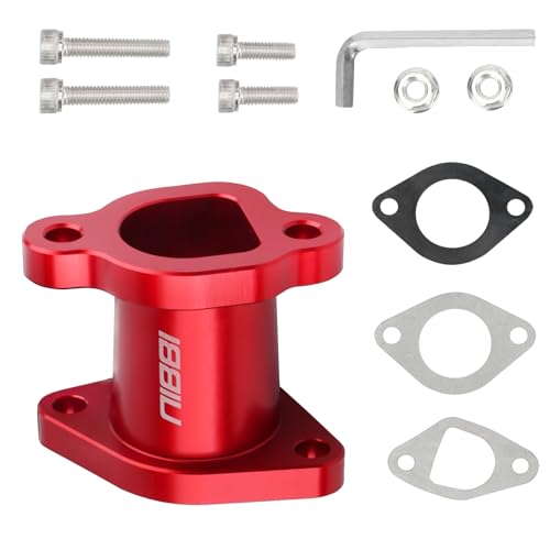 Image of NIBBI Predator 212 Intake Manifold,212 Predator Performance Part Intake Pipe Inlet Manifold For Mini Bike 196cc /212cc /224cc Engine GX160 GX200 225RS(FL-Red)