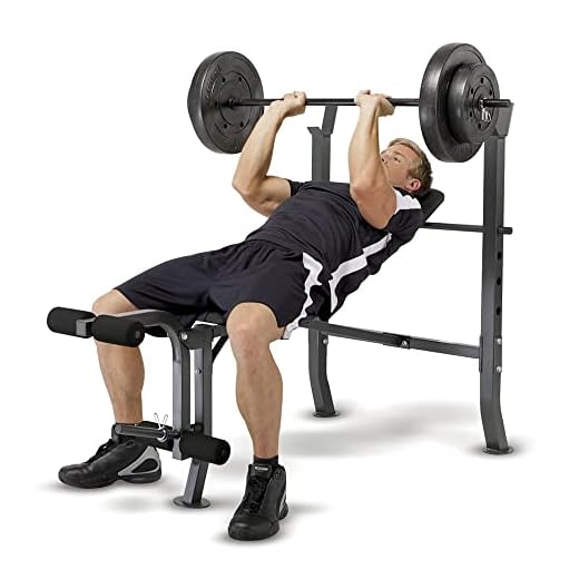 Marcy MD-2082W Diamond Elite MD Standard Bench with 100 lb. Weight Set