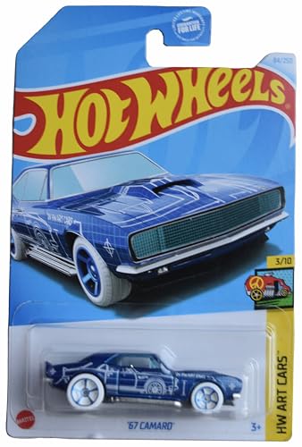 '67 Camaro Hot Wheels HW Art Cars 3/10 Azul miniatura 1
