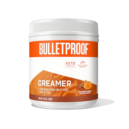 Bulletproof Pumpkin Spice Creamer, 14.8 Ounces, Keto Coffee Powder Creamer with MCT Oil and Grass-Fed Butter