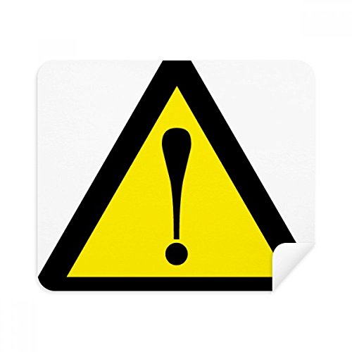 Warning Symbol Yellow Black Safe Triangle Cleaning Cloth Screen Cleaner 2pcs Suede Fabric