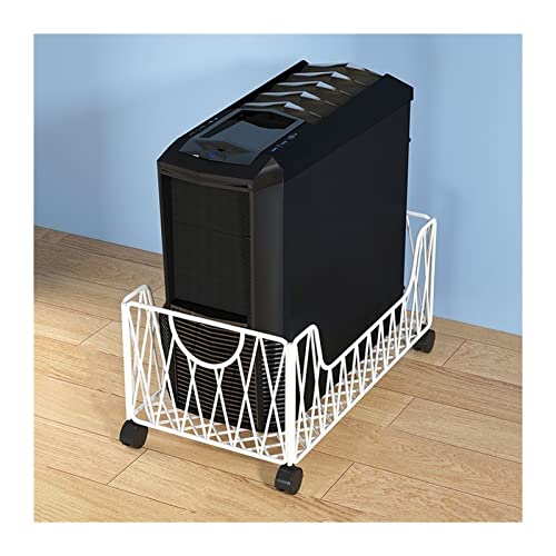 Soporte móvil para CPU, soporte para torre de PC de metal con 4 ruedas, bajo escritorio, para oficina en casa (Blanco) miniatura 1