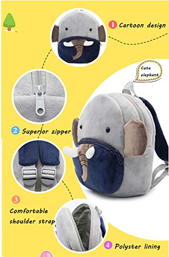 Befunirise Toddler Backpack For Boys And Girls, Cute Soft Plush Animal Cartoon Mini Backpack Little For Kids 1-6 Years (Elephant) #TOP4