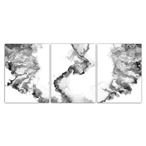 Affiche Noir et Blanc Fumée Brume 50x70cm | Impression Toile Style Nordique pour Salon sans Cadre
