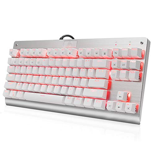 RGB Mechanical Gaming Keyboard, E-Element Z-77 Programable RGB Backlit, Blue Switches,Water Resistant, 87 Keys Anti-Ghosting for Mac PC, White - Thumbnail 3