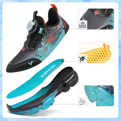 Image of Boys Girls Sneakers Kids Running Tennis Sports Casual Shoes | Breathable Lightweight Comfortable Cushioned No-tie Athletic Outdoor Walking School