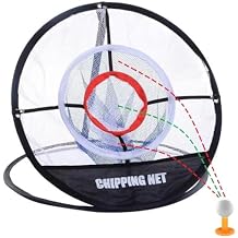 Golf Chipping Net with Target, Practice Training Aid with 75mm Tee and Ball, Portable Pop-Up Design