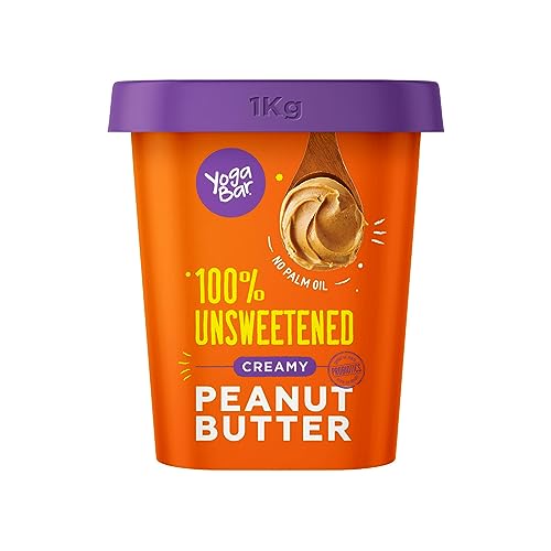 Image of Yogabar 100% Pure Peanut Butter | Creamy & Yummy Unsweetened | Slow Roasted | Non-GMO Premium Peanuts | No Added Sugar 1kg