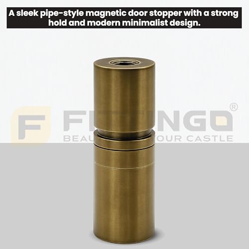 Image of 3 Inch Door Stopper Pipe Magnetic /Stopper for Main Door /Stainless Steel Heavy Duty Magnet Door Stops /Door Back Stopper for Home /Office /Hotels (Pack of 1) - Antique Finish-| 3 Years Warranty |