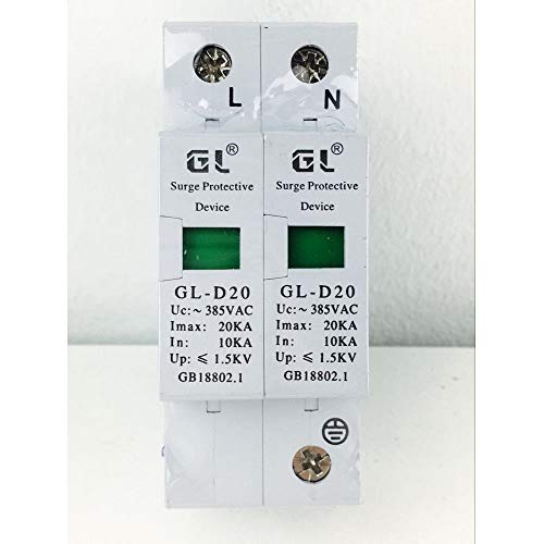 IndustrialField 1P+N 2 Pole 2P 385V AC 10KA~20KA Protection Protective Surge Arrester Surge Protector Device SPD