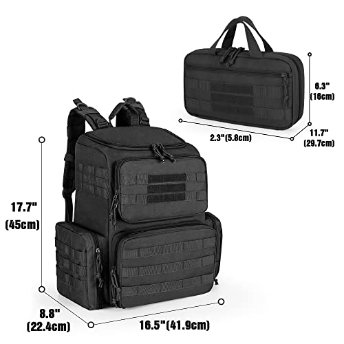 Dsleaf Tactical Range Pistol Backpack With 6 Pistol Cases, Gun Backpack With 9X Magazine Slots For Shooting And Hunting #TOP1