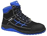 ELTEN Sicherheitsschuhe MALVIN blue Mid ESD S3, Herren, sportlich, Sneaker, leicht, schwarz/blau, Stahlkappe - Größe 44
