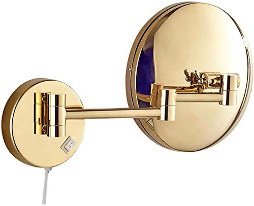 Miroir de maquillage LED or mural avec interrupteur de luxe - 5