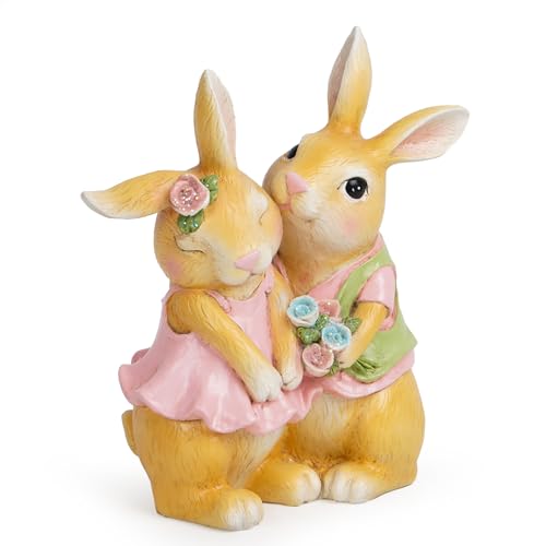 Hodaoeasterbunnydecorationsforhomebrownfurrycouplerabbitlovefigurineswithbouquetandexpressaffectionspringdecorresinrabbitsgiftstieredtrayiindoorornamentsbrown Urban Country Home Decor Hodao easter bunny decorations for home brown furry couple rabbit love figurines with bouquet and express affection spring decor resin rabbits gifts tiered tray iindoor ornaments brown urban country home decor