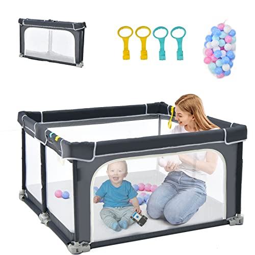 Box Per Bambini Piegevole Con Rete E Cerniera – 120x120x66 Cm – Verde Scuro