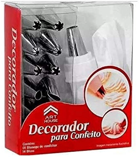 Decorador De Bolo 12 Peças Com Bisnaga Jogo De Bico