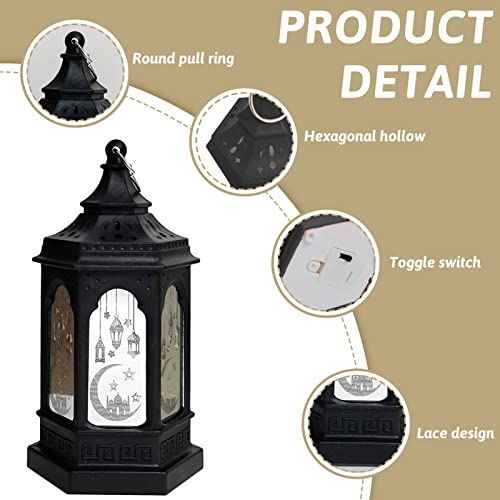 Eid Candle Lanterns Ramadan Lantern Lamps Eid Mubarak LED Lights Ornaments Muslim Party Lantern Crafts for Muslim Islam Festival Tabletop Lanterns (Yellow) - Afbeelding 3