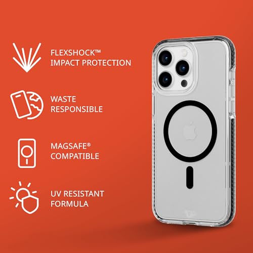 tech21 Evo Crystal Hülle für iPhone 15 Pro Max - Kompatibel mit MagSafe - Aufprallschutz Hülle - Graphitschwarz – Ansicht 3