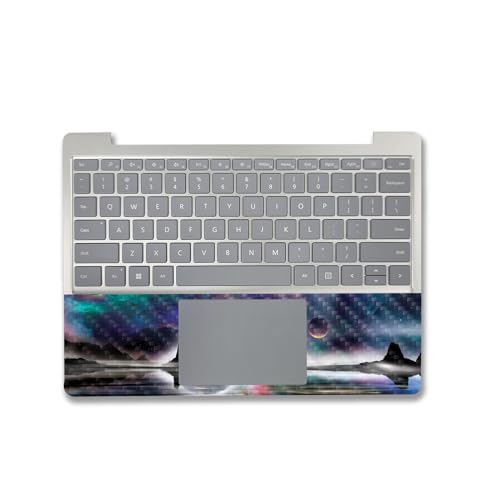 Image of MightySkins Carbon Fiber Skin Compatible with Microsoft Surface Laptop Go 3 (2023) Full Wrap Kit - Space Horizon | Protective, Durable Textured Carbon Fiber Finish | Made in The USA