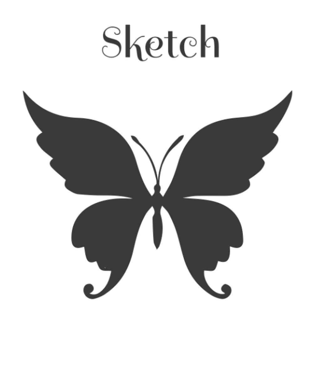 Sketch Book: Black Butterfly with white back ground sketch book (Butterfly Sketch book)